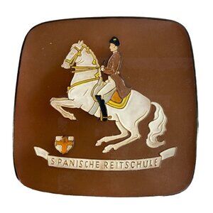 VTG Spanish Riding School Porcelain Plaque Lipizzan Horse Rider Levade Austria